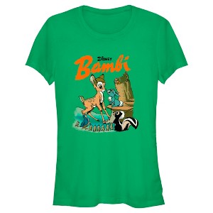 Juniors Womens Bambi Retro Poster T-Shirt - 1 of 4
