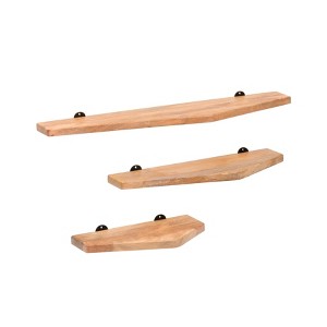 MH London Force 36" Set of 3 Wall Mounted Shelves Mango Wood - 1 of 4