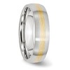 Black Bow Jewelry 6mm Cobalt & 14K Gold Inlay Satin Half Round Standard Fit Band - 4 of 4