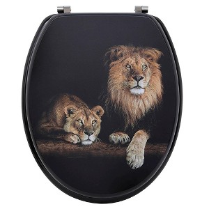 Evideco French Home Goods 18-Inch Elongated Toilet Seat With Prints - 1 of 4