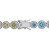 EVERLY JEWELRY | Sterling Silver 12 CT TGW Multi color Created Sapphire Bracelet, 7.25 inch - 4 of 4