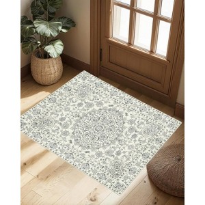 Vintage Distressed Medallion Rug, Washable, Non-Slip Boho Floral Carpet for Living Room, Bedroom, Dining Room - 1 of 4