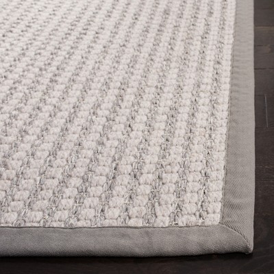 Ivory and Silver Hand-Knotted Wool Area Rug, 5' x 8'