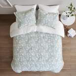 Anya Vine Printed Cotton Comforter Set Aqua Blue - Urban Habitat