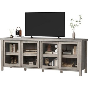 Coucheta 65 ‘’Modern TV Stand for  TV - Center with 4 Sliding Glass Doors & Storage Cabinet, Media Console Table for Living Room(Gray) - 1 of 4
