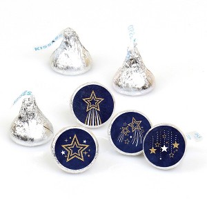 Big Dot of Happiness Starry Skies - Gold Celestial Party Round Candy Sticker Favors - Labels Fits Chocolate Candy (1 sheet of 108) - 1 of 4