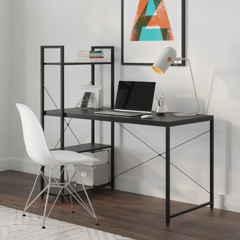 47 Inch Computer Desk with Reversible Printer Shelf Writing Study