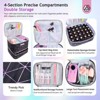 SAVILAND Pro Nail Tech Organizer - PU Leather Case w/30 Polish & Lamp Storage Salon-to-Go.(Black) - 3 of 4