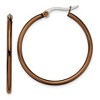 Chisel Stainless Steel Polished Brown IP-plated 32mm Diameter 2mm Hoop Earrings - 2 of 4