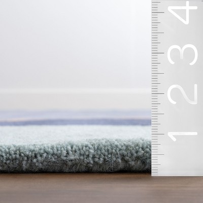 Blue Abstract Handmade Tufted Wool 8' x 10' Rug
