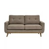 Zeus & Ruta 67.7'' Mid-Century Modern Tufted Loveseat Sofa with Wood Legs – Upholstered Fabric - 4 of 4