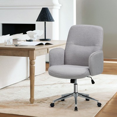 Criss Cross Leg Chair With Armrests & Wheels - Adjustable Swivel Office Chair For Cross-Legged Sitting (Cream)