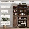 SinCiDo Farmhouse Kitchen Pantry with Barn Doors and Adjustable Shelves, Storage Cabinet, Rustic Wood Cupboard for Kitchen - 2 of 4