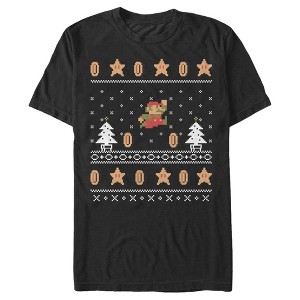 Men's Nintendo Ugly Christmas Mario Coin T-Shirt - 1 of 4