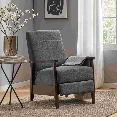 CAVINAS Linen Accent Chair with High Backrest,Cozy Adjustable Upholstered Push Back Recliner Chairs,Reading Chairs for Living Room