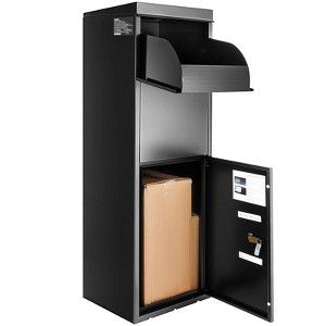 VEVOR Package Delivery Boxes for Outside 13.9"x11.6"x42", Galvanized Steel Delivery Box for Packages With Coded Lock, Anti-theft Baffle, Black - 1 of 4