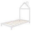 ALEXOUN Twin Size Floor Bed with House-Shaped Headboard for Kids, Wooden Twin Floor Platform Bed Frame with Slat Support,No Box Spring Needed - 4 of 4
