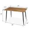 47" Rectangular Dining Table with Walnut Wood Finish and Black Metal Legs, Modern Kitchen or Dining Room Table-Maison Boucle - 3 of 4
