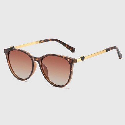 Anna-Kaci Women's Cat-Eye Sunglasses with Heart-Accent Temples