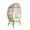 Egg Chair Outdoor, Patio Chair With Ottoman, Hand-woven PE Wicker, 3.9 Inches Thick Cushion, Steel Frame, Lumbar Support - 4 of 4