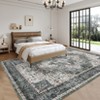 Washable Vintage Medallion Rug Non Slip Low Pile Rug Soft Retro Floor Cover Foldable Indoor Carpet for Living Room Bedroom Home Office - 4 of 4