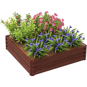 Outsunny Galvanized Raised Garden Bed Planter Raised Bed with Steel Frame for Vegetables, Flowers, Plants and Herbs - 1 of 4
