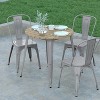 Emma and Oliver Indoor/Outdoor Dining Table, 30" Round All Weather Poly Resin Top with Steel Base - 3 of 4