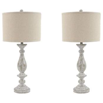 Set of 2 Bernadate Poly Table Lamps Whitewash - Signature Design by Ashley
