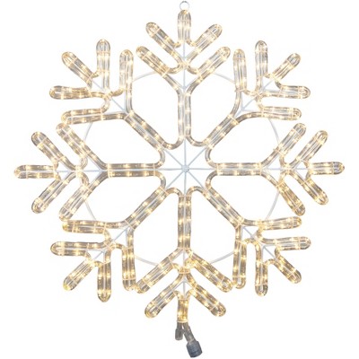 Novelty Lights Christmas LED Snowflake Sculpture, Warm White, Made With LED Rope Light