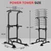 Power Tower - Pull Up & Dip Station for Home Gym, Heavy Duty 330Lbs Free Standing Workout Equipment With Adjustable Height 65"-82.7", Multi-Grip Bars - 2 of 4