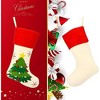 Aoibox 4 Pack 19 Inch Christmas Stockings Kit Gingerbread Man Rustic Flax Socks Holders Ornament Gift Bags for Tree Party - 4 of 4