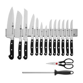 ZWILLING Professional "S" 16-pc Knife Set With 17.5" Stainless Magnetic Knife Bar