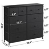 Hausource 10 Drawer Dresser Fabric Storage Tower with Wood Top for Living Room Hallway Entryway Closets, Black Gray - 3 of 4