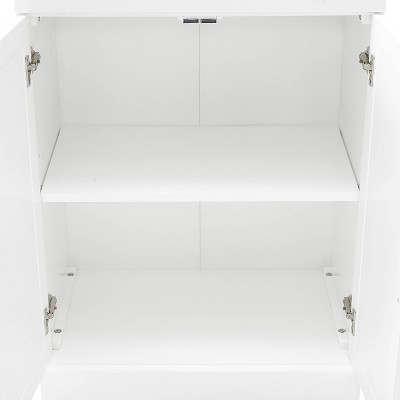 White 3-Piece Traditional Sideboard and Pantry Set with Adjustable Shelves