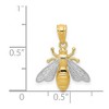 Black Bow Jewelry 14k Yellow Gold and White Rhodium Two Tone Bee Pendant - 3 of 4