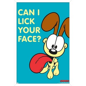 Trends International Garfield - Odie Face Lick Framed Wall Poster Prints - 1 of 4