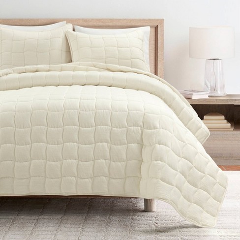 Lush Décor 3pc Full/queen Cloud Gauze Quilt Set White: Oeko-tex ...