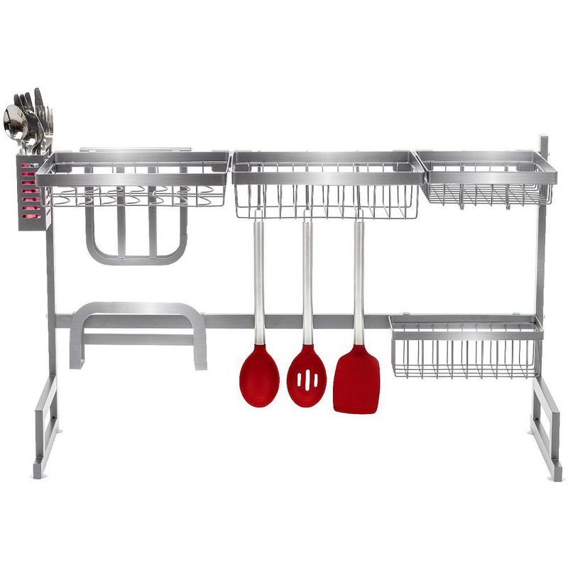 Sorbus Over-The-Sink Dish Drying Display Rack Stand with Utensil Holder Hooks for Kitchen Counter Storage for Dishes, Utensils, etc, 4 of 9