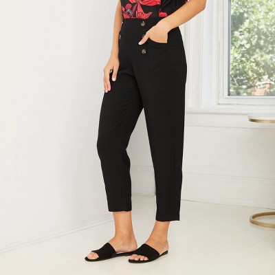 black tapered pants womens