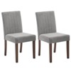 Upholstered Dining Chairs Set of 2, Modern Fabric Kitchen Side Chairs with Sturdy Wood Legs, Parsons Design, Comfortable Soft Linen for Dining Room - 2 of 4
