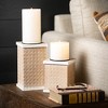 8.5" Rattan Block Pillar Holders - Set of 2, Multicolor - 3 of 4
