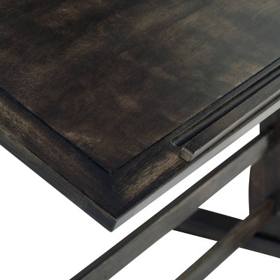 Turn-of-the-Century Distressed Black Solid Wood Adjustable Drafting Table