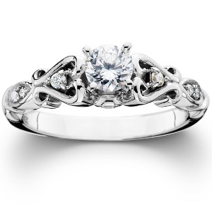 Pompeii3 3/8CT Vintage Diamond Engagement Ring 14K White Gold - 1 of 4