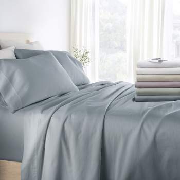 300 Thread Count 100% Cotton 4 Piece Solid Sheet Set Sateen Weave - Becky Cameron