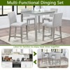 5-Piece Counter Height Dining Set with Crystal Decor: Square Wood Table, 4 Upholstered Chairs , Ideal for Kitchen - 4 of 4