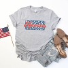 Simply Sage Market Women's Checkered America Short Sleeve Graphic Tee - 2 of 2