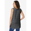 Woman Within Plus Size Perfect Printed Sleeveless Shirred V-Neck Tunic - 3 of 4