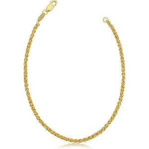 Pompeii3 14k Yellow Gold Filled 2.5 mm Round Wheat Chain Necklace Mens 26" - 1 of 4