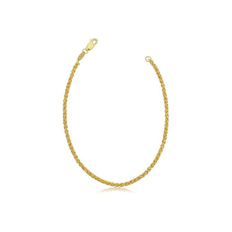 Pompeii3 14k Yellow Gold Filled 2.5 mm Round Wheat Chain Necklace Mens 26", 1 of 5