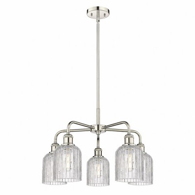 Bridal Veil - 5 Light Stem Hung Chandelier In Art Deco Style-14.5 Inches Tall and 23 Inches Wide